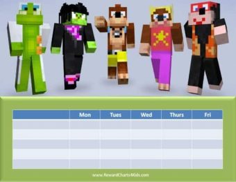 Minecraft sticker chart