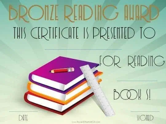 Bronze reading award