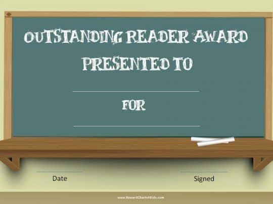 Reading awards for student