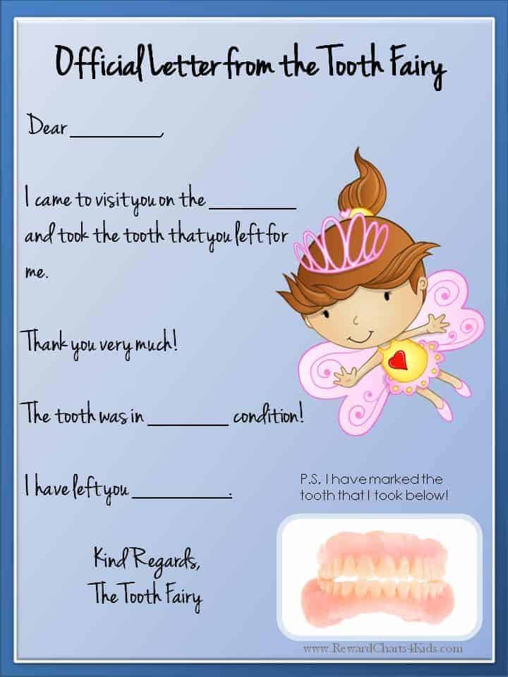 Letters From Tooth Fairy Forgot Free Printable