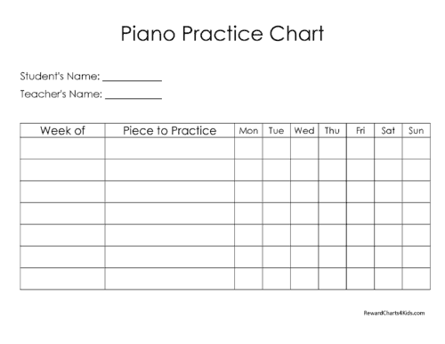 Piano Practice Chart