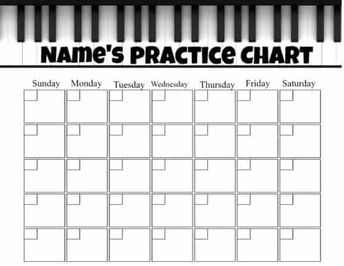 Piano practice chart