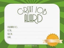 "Great Job" Printables | Customize Online &amp; Print at Home