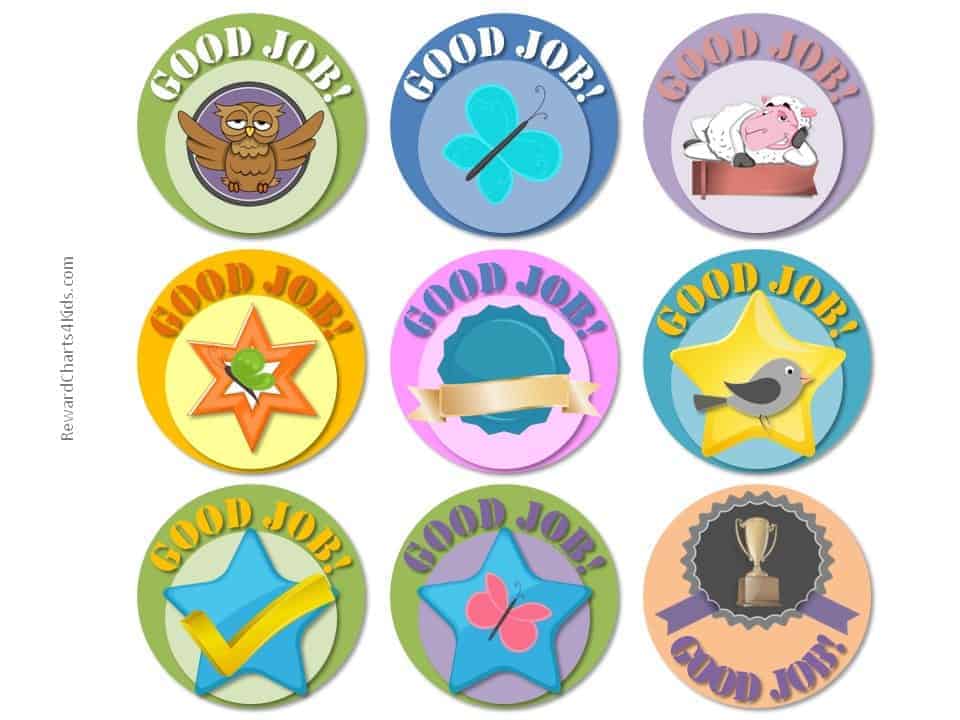 Free Good Job sticker printables  Print on paper and adhere with glue