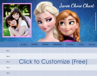 chart printable sleep Charts (Customizable) Reward Frozen