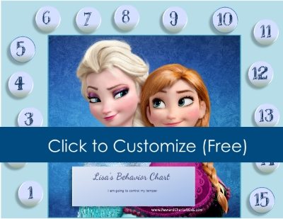frozen reward charts customizable charts for kindergarten