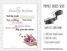 Free Family Rules Sign | Customize Online and Print at Home