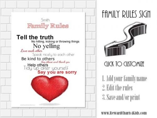 Free Family Rules Sign | Customize Online and Print at Home