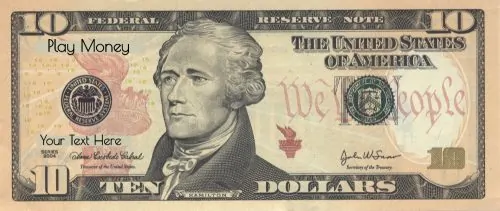 Printable 10 dollar bill