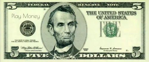 free play money printable template instant download
