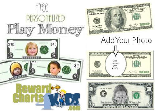 Free printable play money template