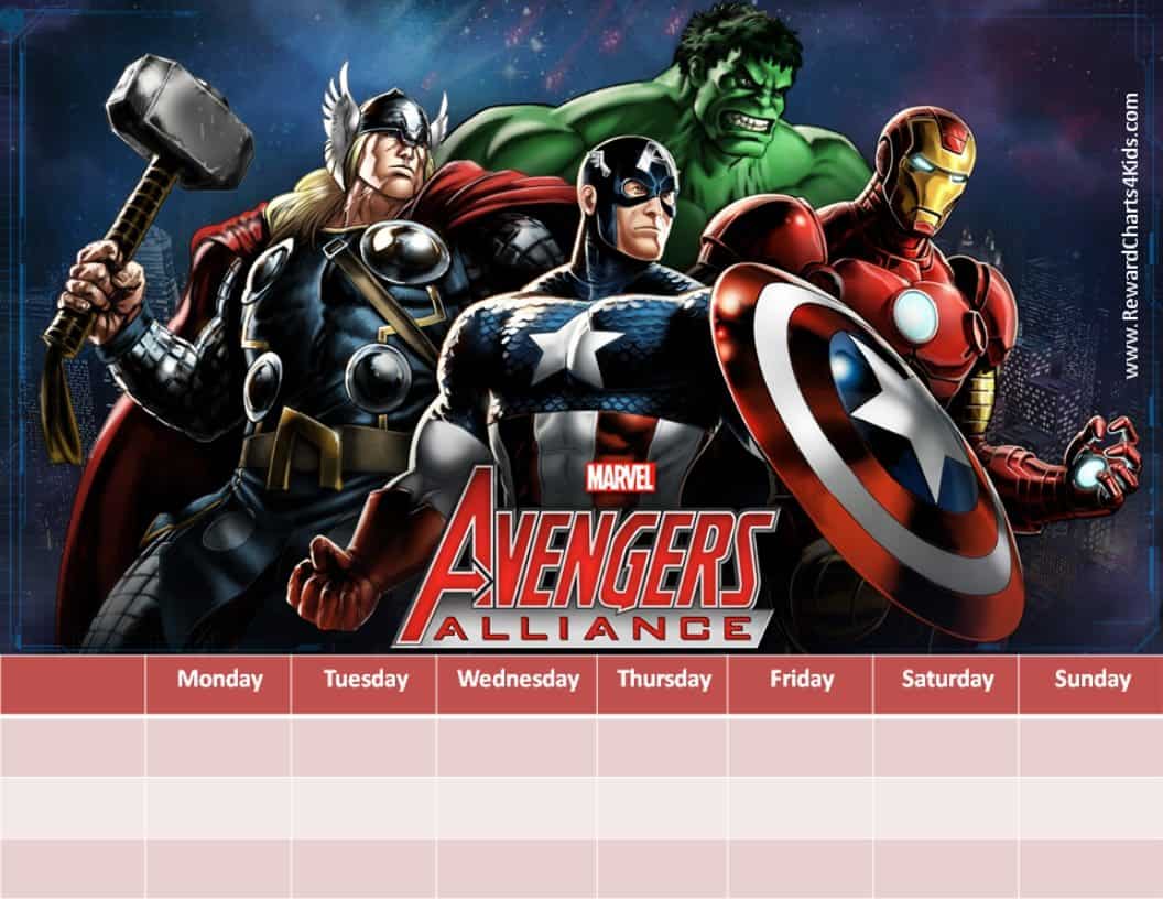 Avengers Potty Chart