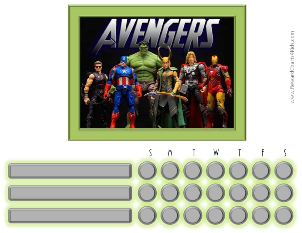 Marvel Avengers Charts Customizable & Printable Free!