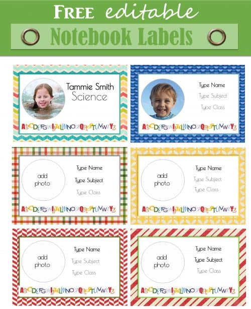 FREE personalized name labels for school Print at home