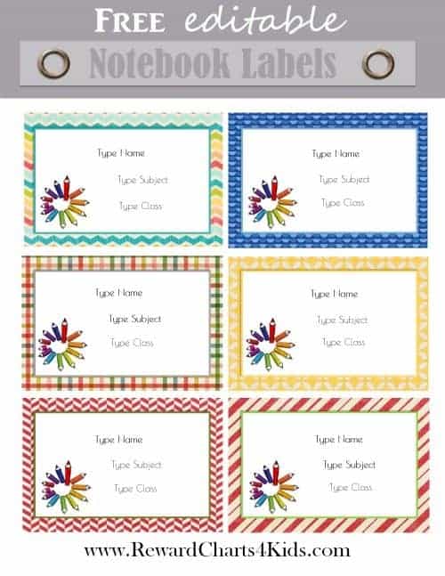 free personalized name labels for school print at home