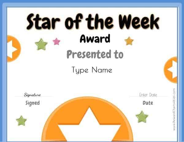 student of the week award