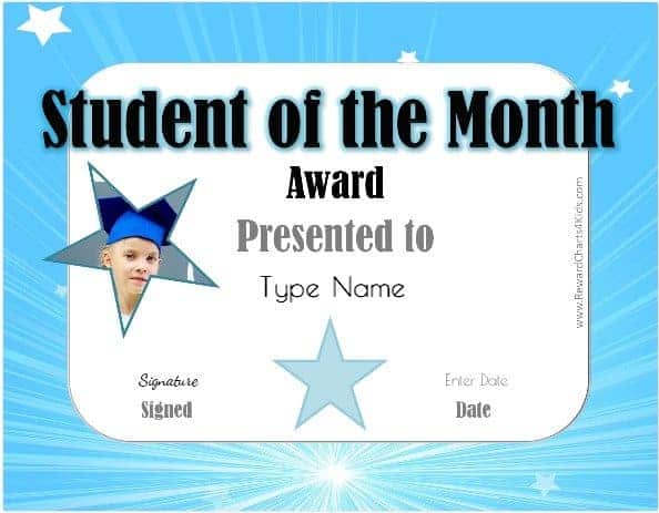 student of the month template