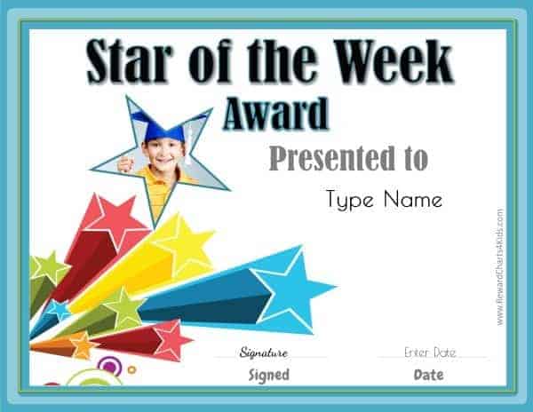 Star Of The Week Chart For School