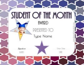 Student of the Month Certificate