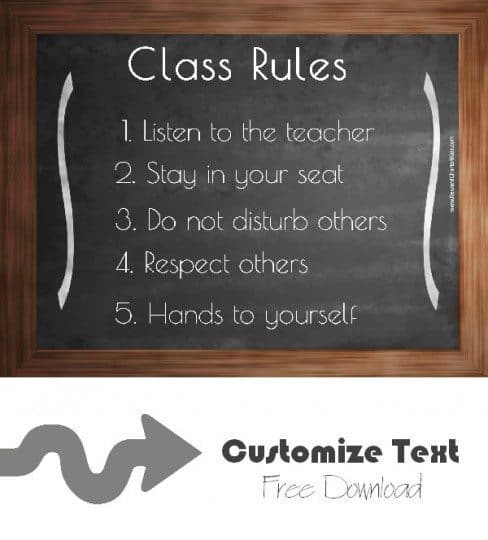 classroom rules poster