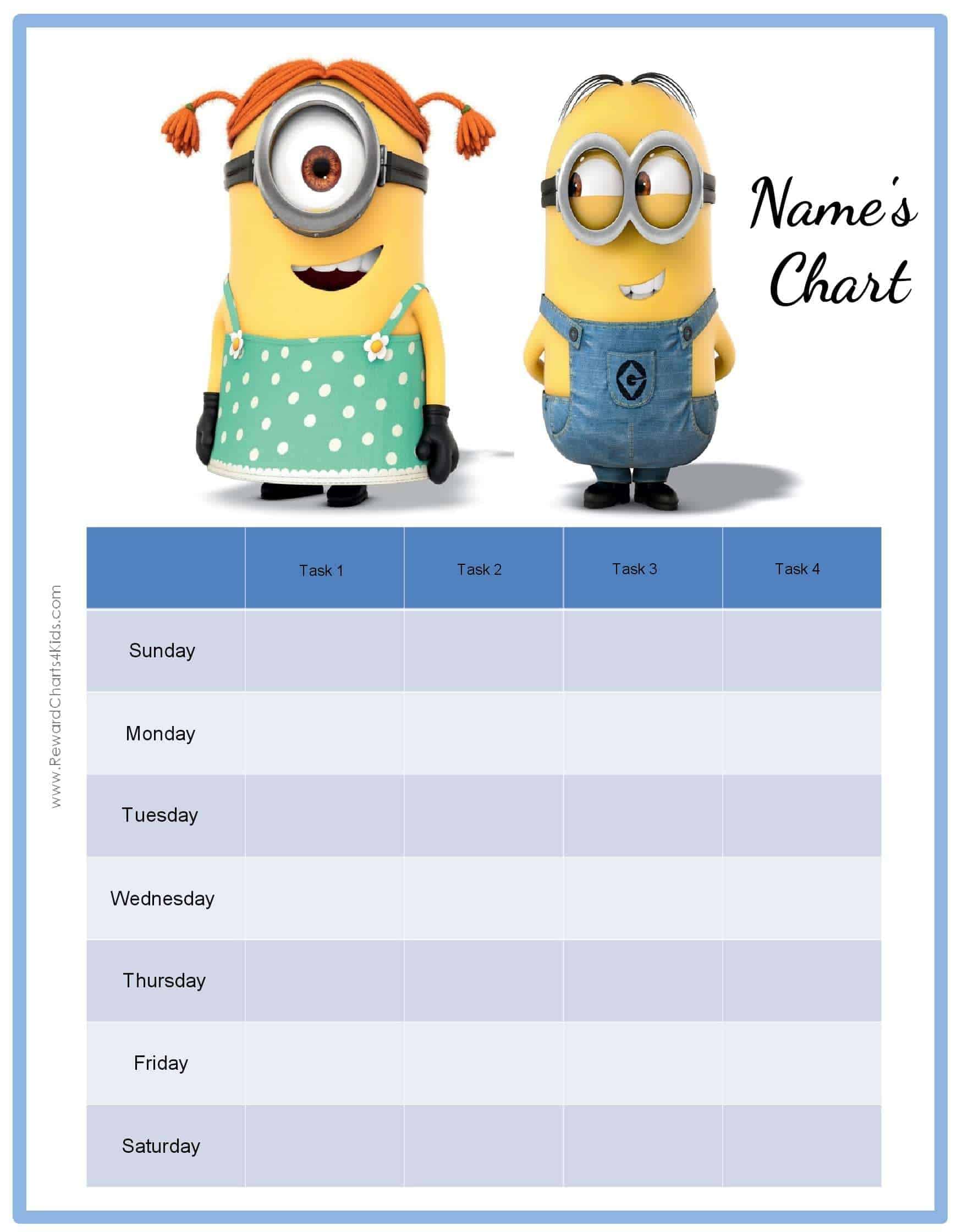 Minion Potty Chart