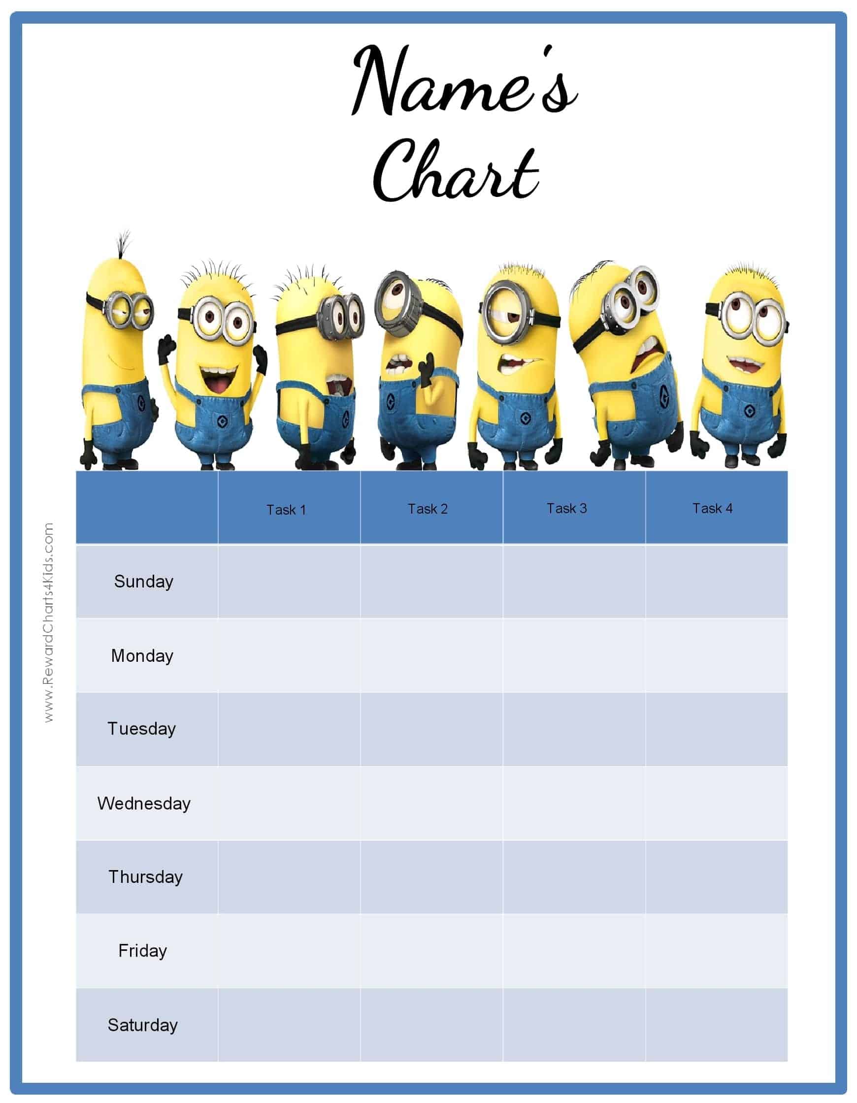 Minion Reward Chart Free