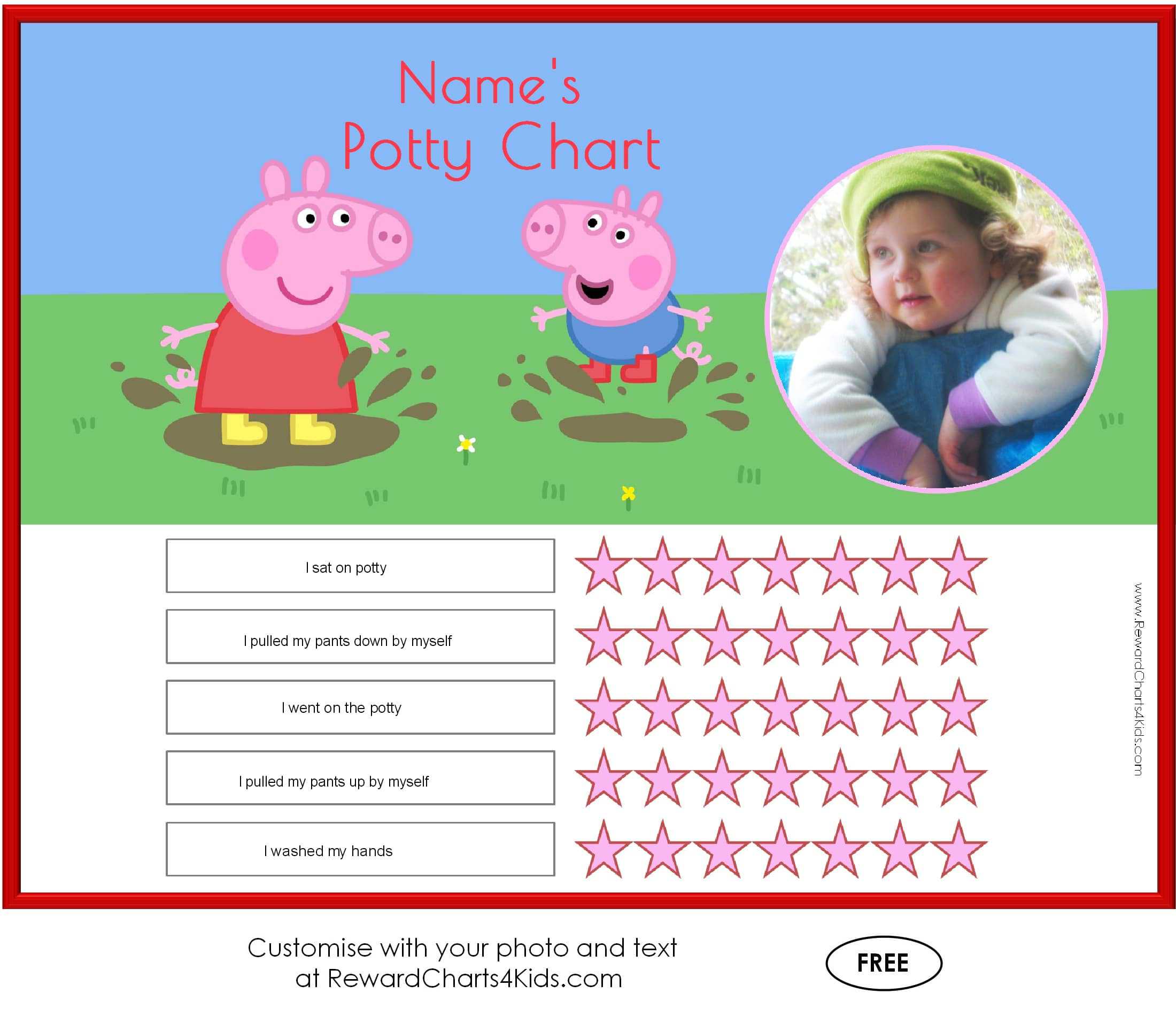 Potty Training Sticker Chart Peppa Pig