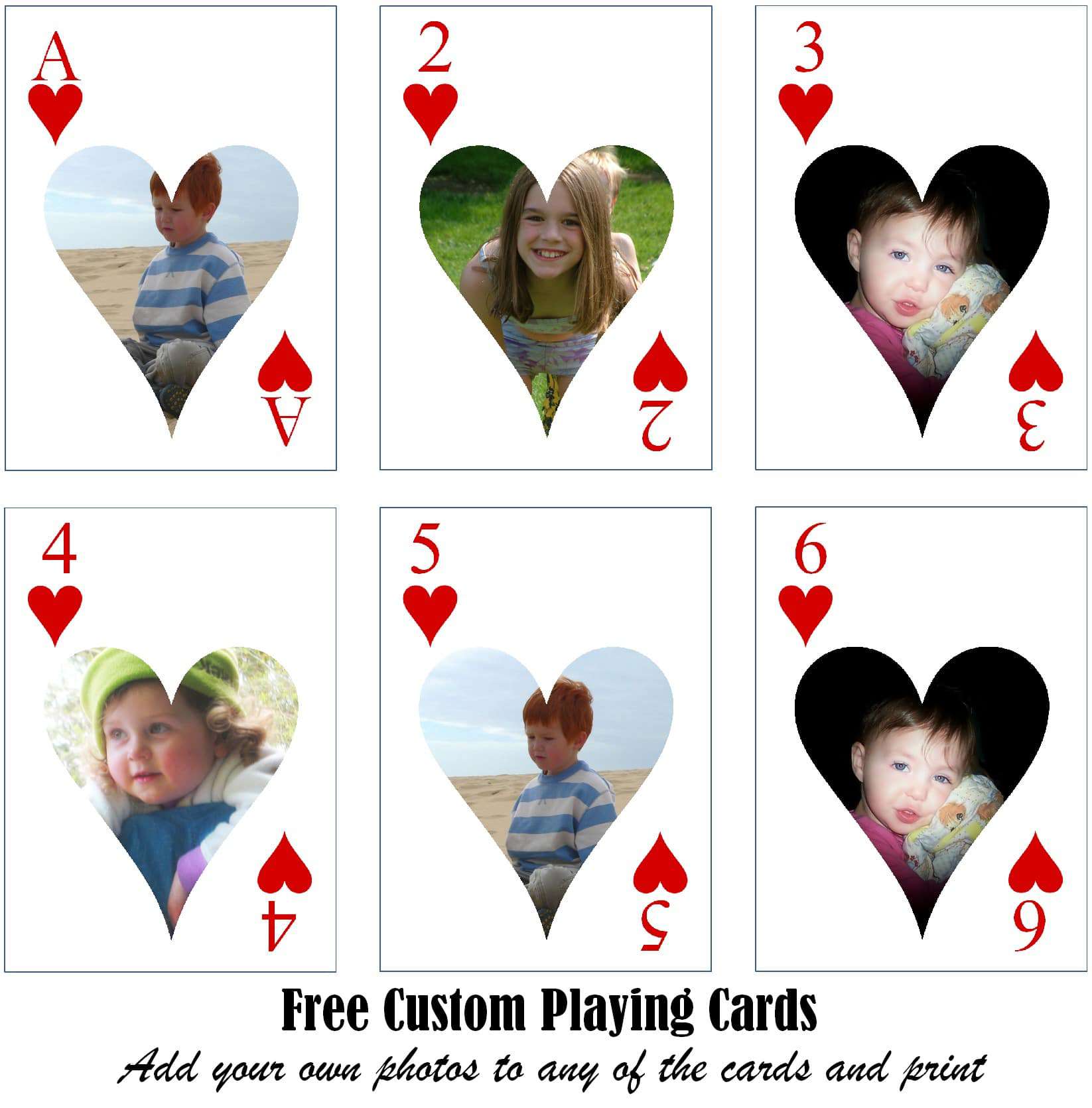 Free Printable Custom Playing Cards  Add Your Photo and/or Text Regarding Free Printable Playing Cards Template