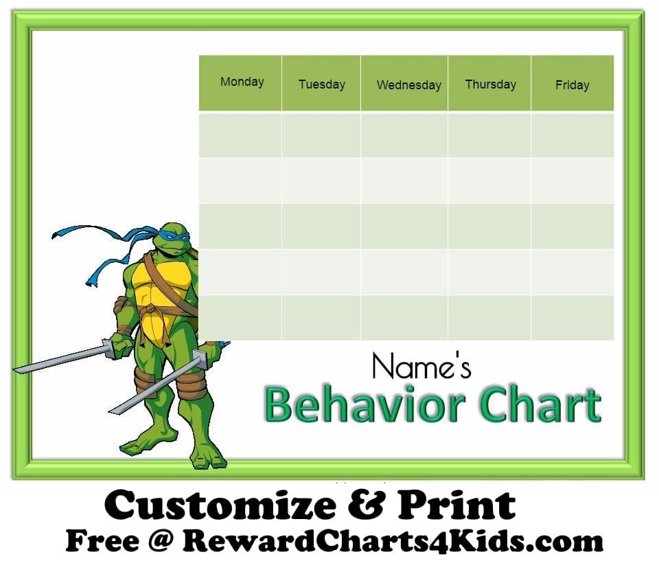 Turtle Behavior Chart