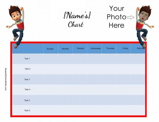 Printable Reward Charts Paw Patrol