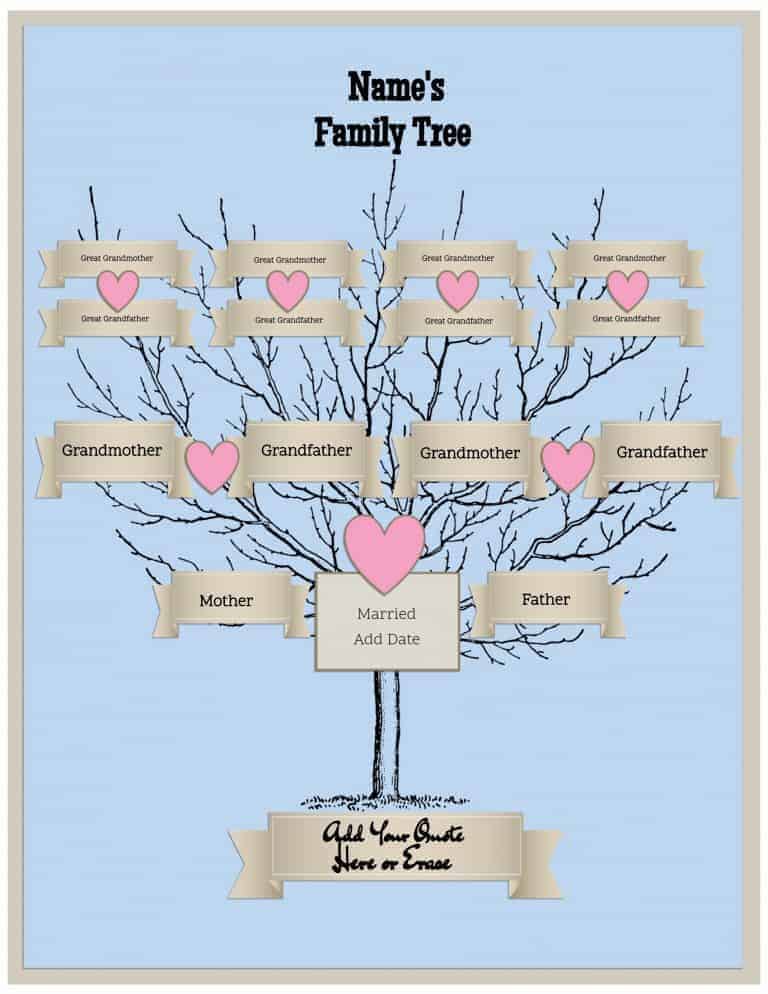 Free Family  Tree  Template for Kids Customize Online then 