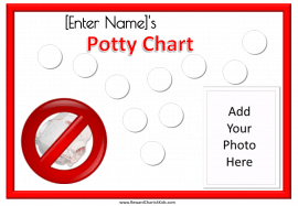 red border with 10 steps to mark potty training progress