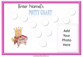 pink border with 10 steps a picture of a cute potty and space for your photo