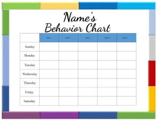 Behavior chart template