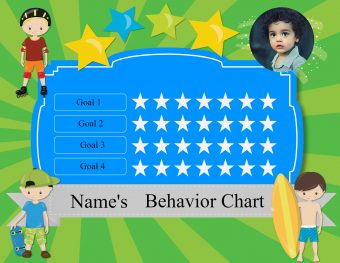 Printable behavior chart for boys with a soccer theme
