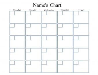 Monthly behavior chart - 5 day week