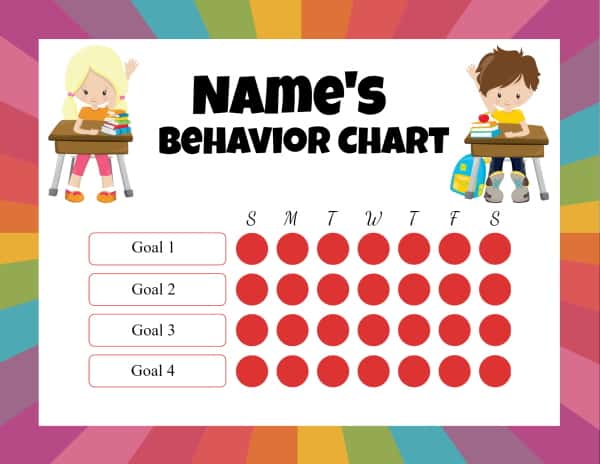 FREE Editable Weekly Behavior Chart | Many Designs are Available