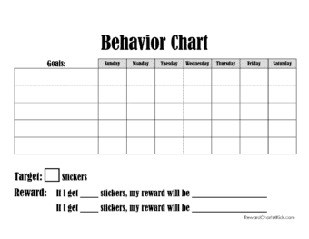 Behavior chart with reward system