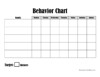 Printable behavior chart