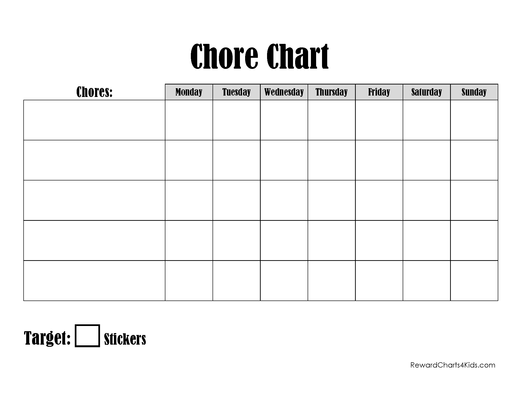 Weekly Chore Rota Task Reward Chart Flowers