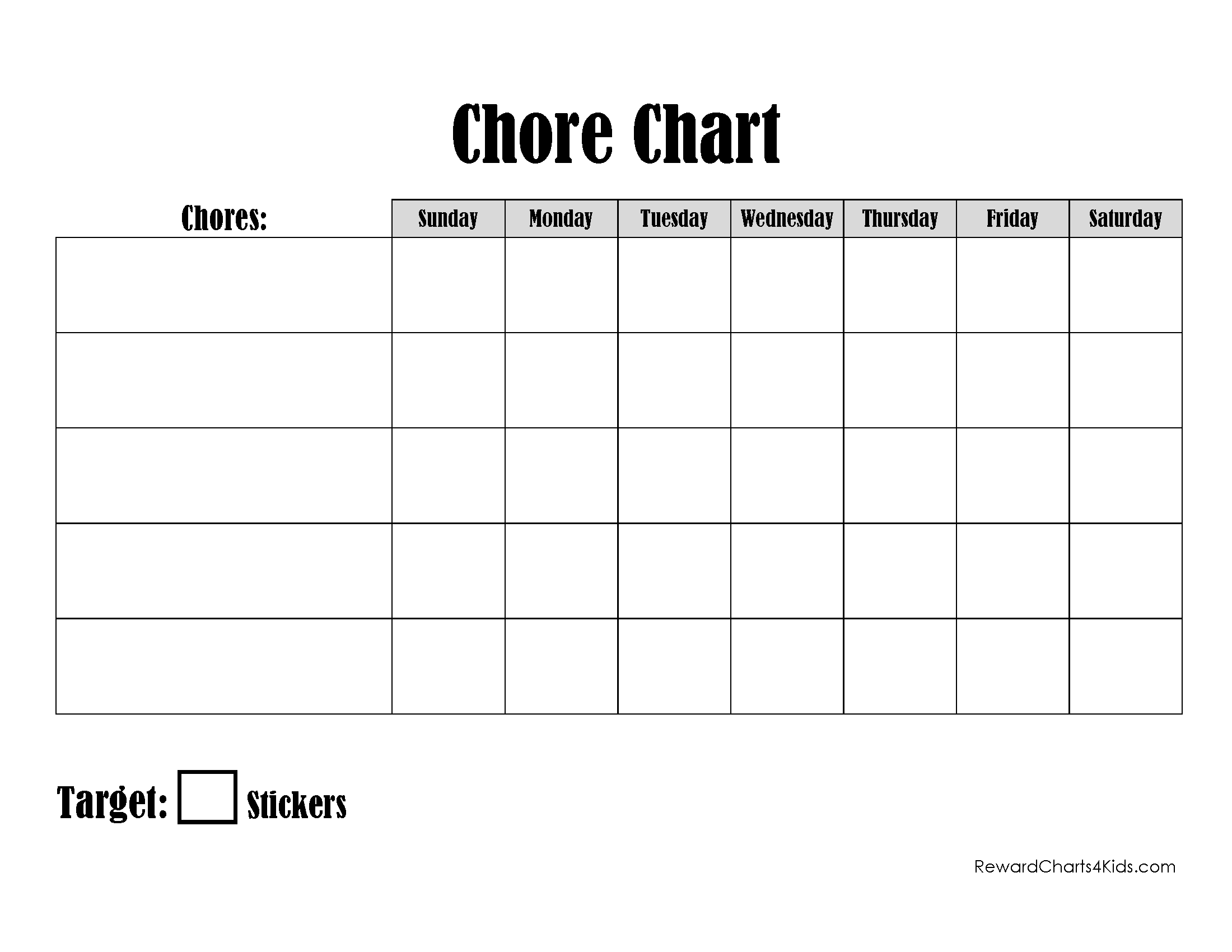 Chore Chart Template