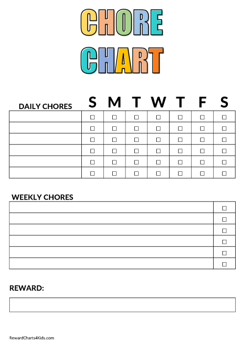 Chore chart for kids
