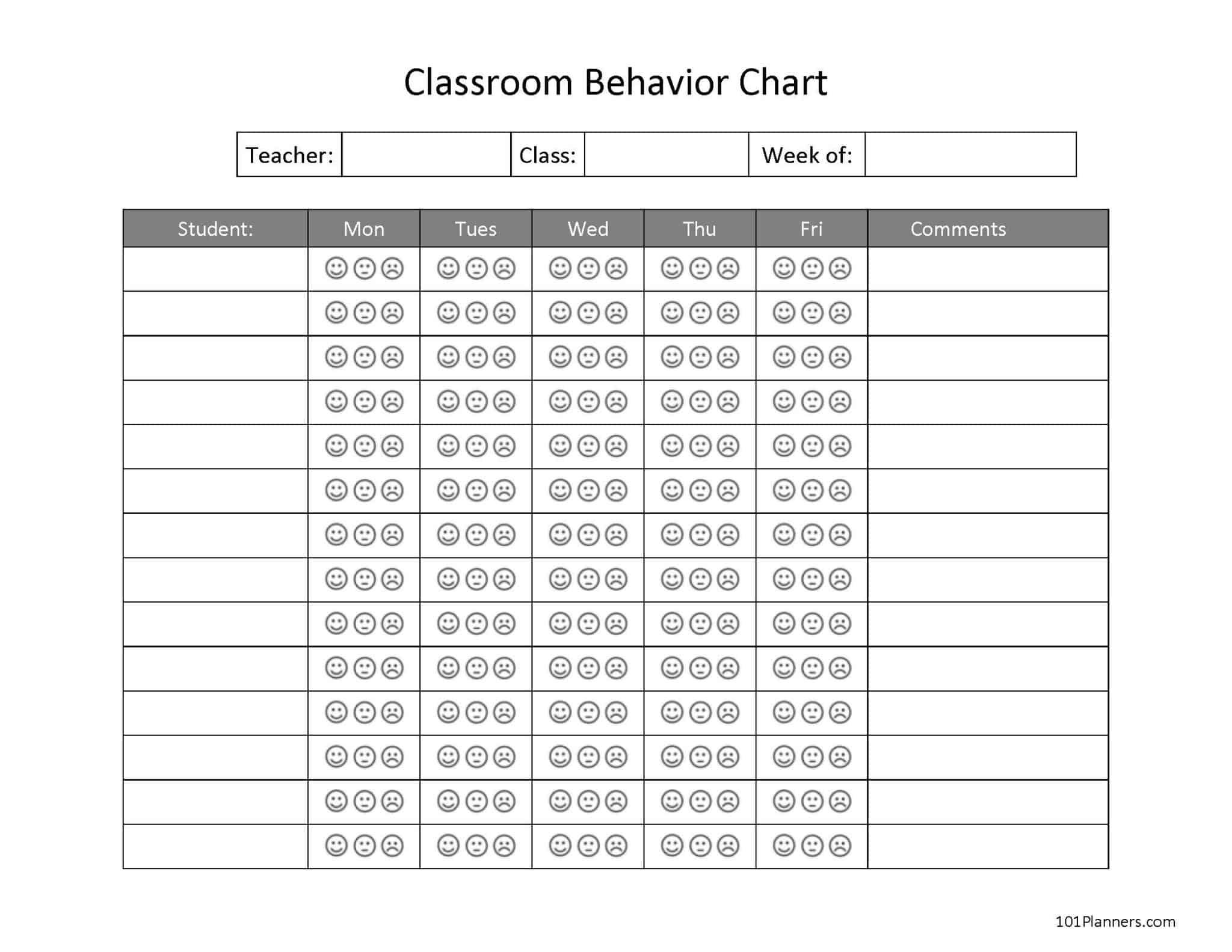 Classroom Behavior Chart