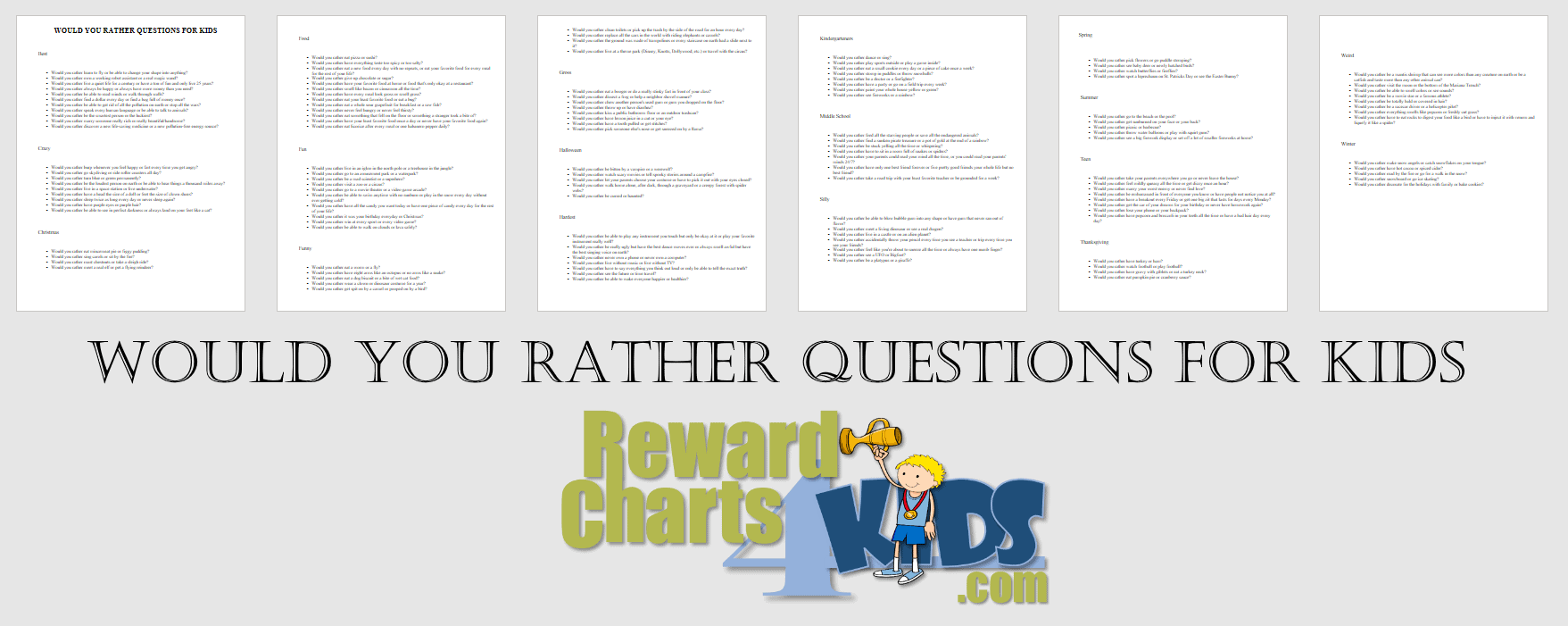 Woudl you rather questions for kids PDF