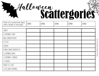 FREE Printable Scattergories Lists | Instant Download