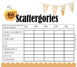 FREE Printable Scattergories Lists | Instant Download