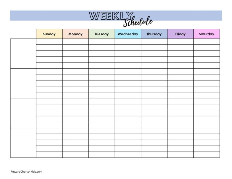 Weekly calendar for 4 people