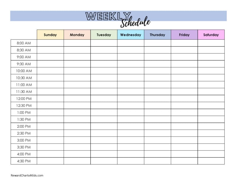 Weekly Schedule - landscape