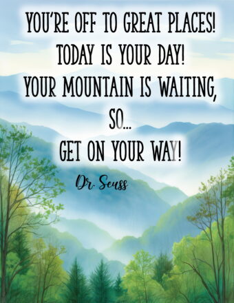 You're off to Great Places! Today is your day! Your mountain is waiting, So... get on your way!