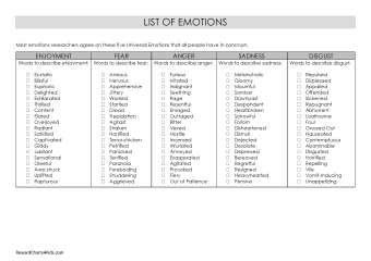 List of Emotions and Feelings